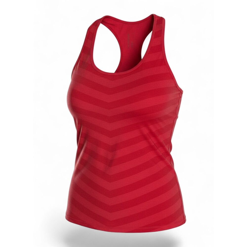 MONDETTA Athletic Performance Racerback Tank Top Red Chevron Stripes Sz M